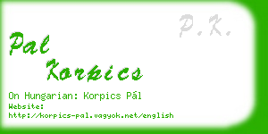 pal korpics business card